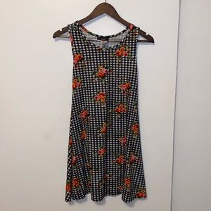 Cute Floral & Checkered Dress